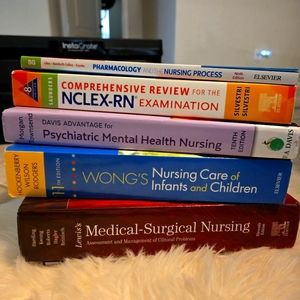 Bundle of nursing school textbooks & study guides